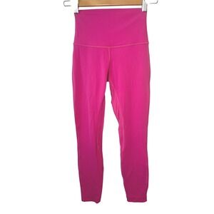 Lululemon Align High Rise Crop Leggings Size 2 Pink Workout‎ Yoga Athleisure